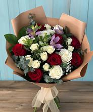 Букет цветов из:  Розы и Альстромерии в Южно-Морской