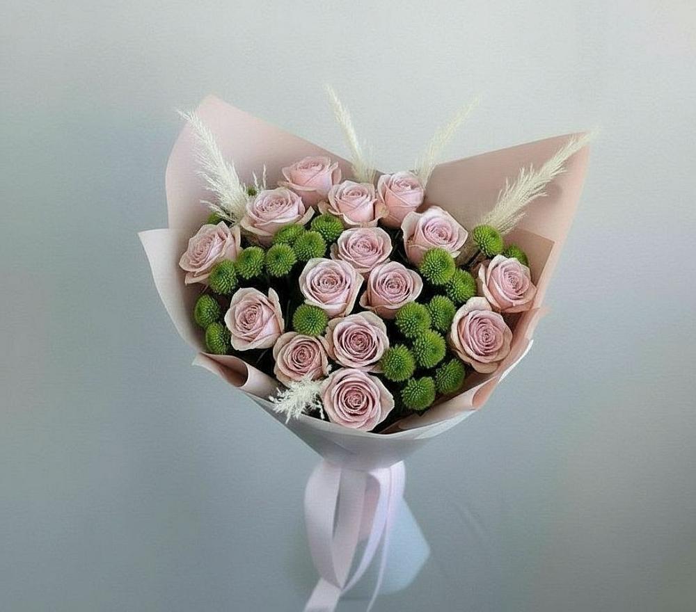 Букет цветов из: Розы и Хризантемы в Южно-Морской