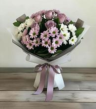 Букет цветов из:  Хризантемы и Розы в Южно-Морской