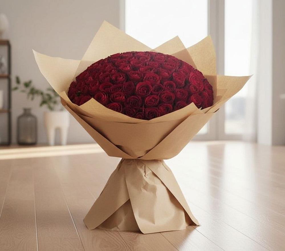 Букет 101 Красная роза в Южно-Морской