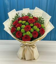 Букет цветов из:  Розы и Хризантемы в Южно-Морской