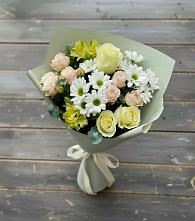 Букет цветов из:  Альстромерии, Розы и Хризантемы в Южно-Морской