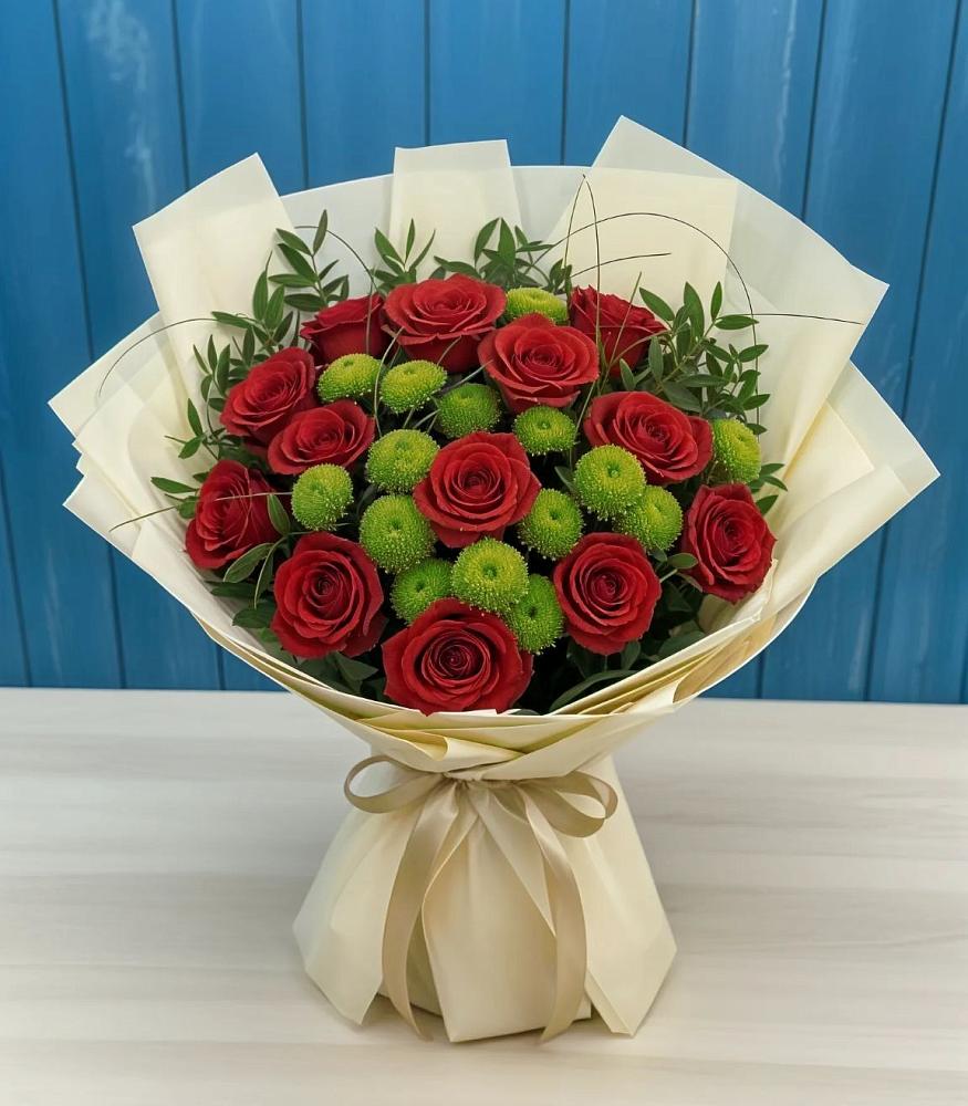 Букет цветов из: Розы и Хризантемы в Южно-Морской